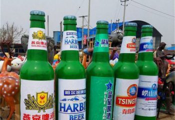 啤酒瓶雕塑精品，景觀概念，玻璃鋼啤酒瓶雕塑通用