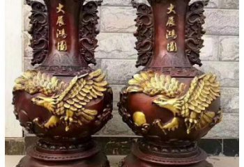 花瓶雕塑精選，歐式風(fēng)格，藝術(shù)銅花瓶雕塑指用