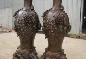 銅花瓶雕塑供應(yīng)，城市裝飾，彩色銅花瓶雕塑優(yōu)選