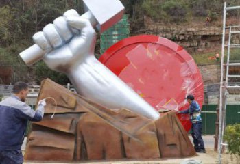 拳頭雕塑預(yù)定,白鋼構(gòu)件,不銹鋼拳頭雕塑選定