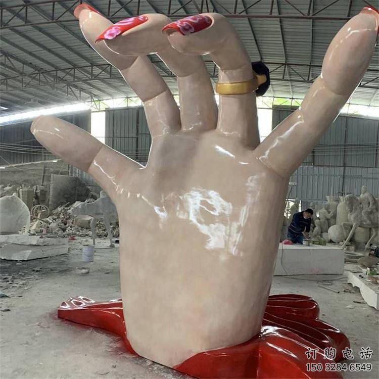 手指雕塑觀賞型，景區(qū)雕塑，不銹鋼手指雕塑廠家指用