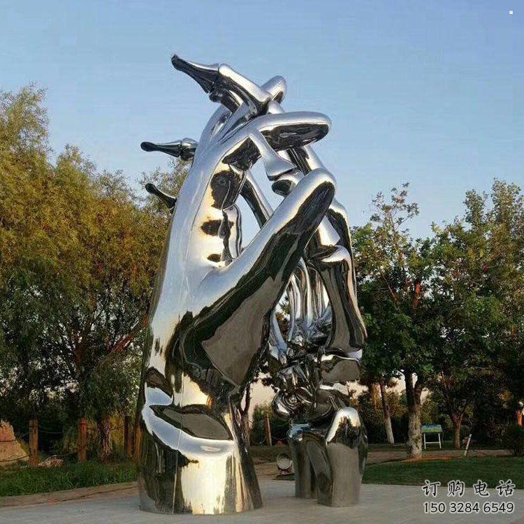 握手雕塑訂做，景觀雕塑，不銹鋼握手雕塑廠家提供