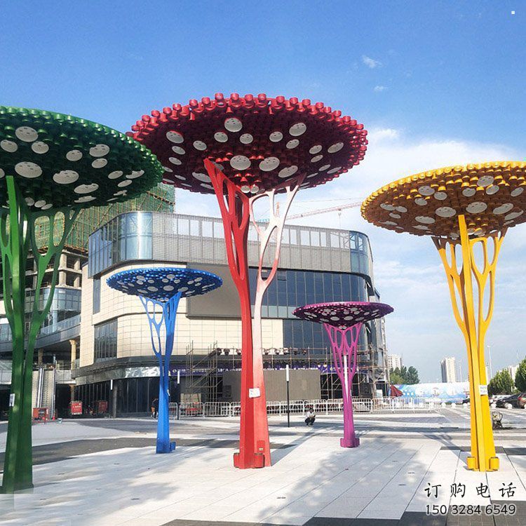 遮陽樹雕塑常用，公園小品，不銹鋼遮陽樹雕塑生產(chǎn)商
