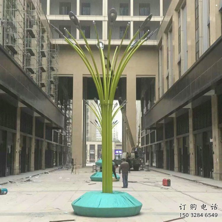 燈光樹雕塑承接，美陳雕塑，燈光蘑菇樹雕塑定制廠家