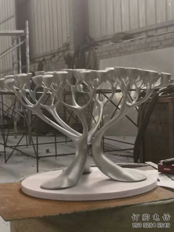 燈光樹雕塑點擊，地標擺件，金屬燈光蘑菇樹雕塑承接
