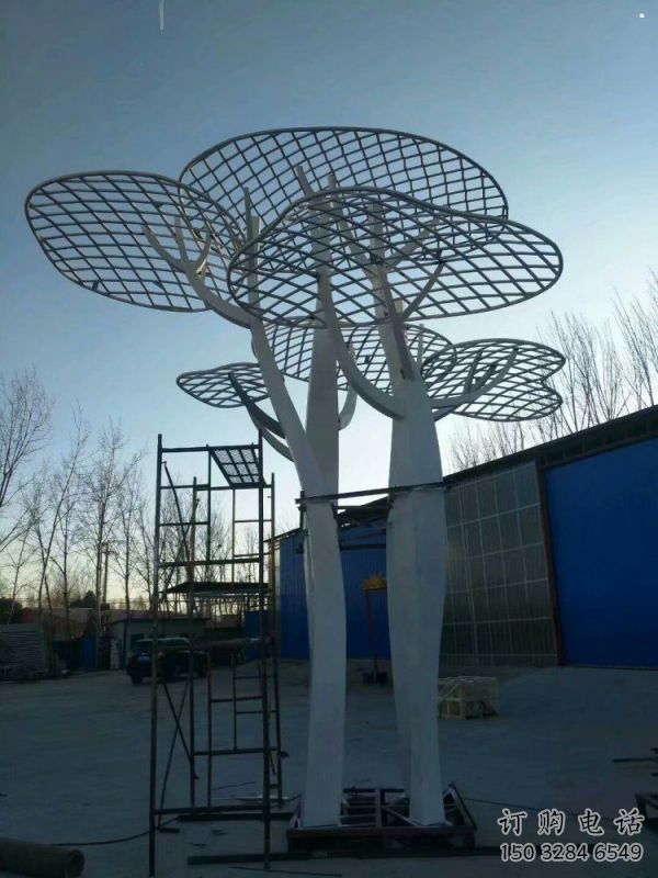 蘑菇樹雕塑定制，廣場系列，商場鏤空蘑菇樹雕塑供需