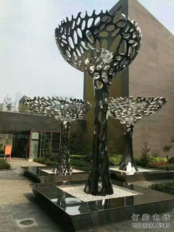 蘑菇樹雕塑生產(chǎn)商，街頭藝術(shù)，藝術(shù)鏤空蘑菇樹雕塑精選