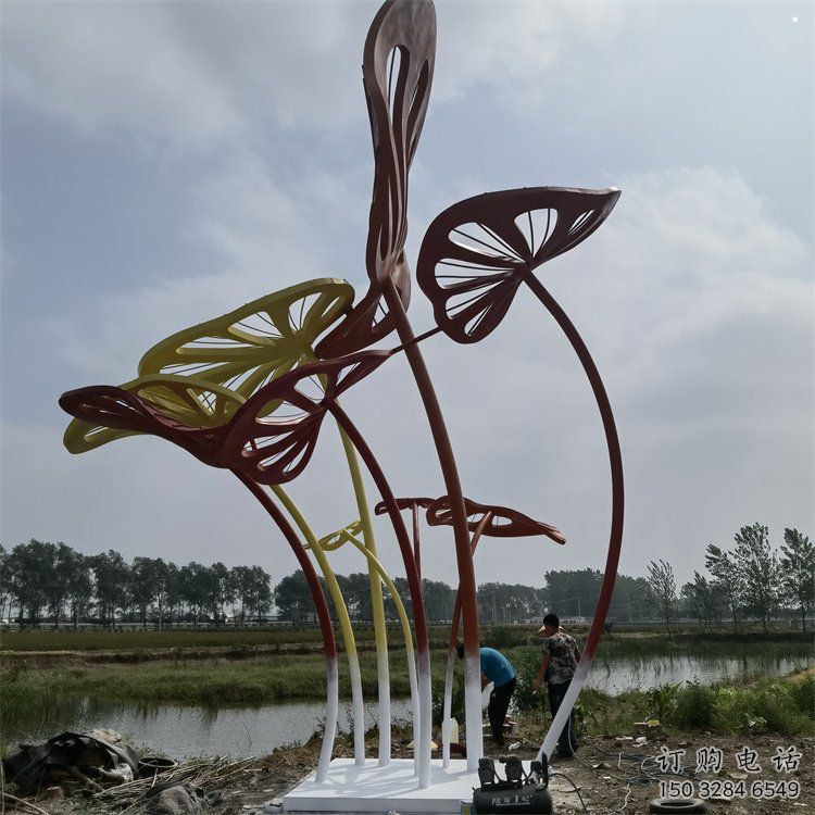 芭蕉葉雕塑常用，景觀概念，不銹鋼芭蕉葉雕塑生產