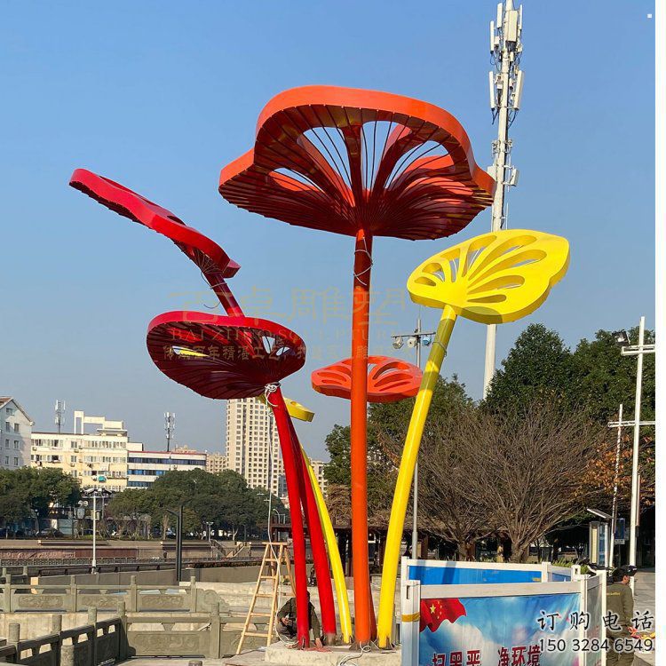 芭蕉葉雕塑訂做，公園雕塑，不銹鋼芭蕉葉雕塑公司