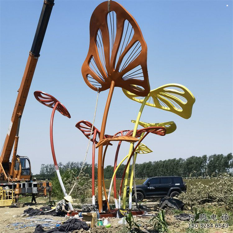 芭蕉葉雕塑精選，多彩藝術(shù)，不銹鋼芭蕉葉雕塑生產(chǎn)