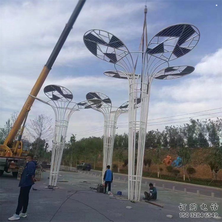 芭蕉葉雕塑精選，景區(qū)雕塑，不銹鋼芭蕉葉雕塑提供