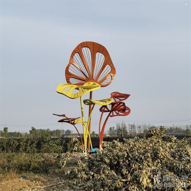 芭蕉葉雕塑制造商，小區擺件，不銹鋼芭蕉葉雕塑提供