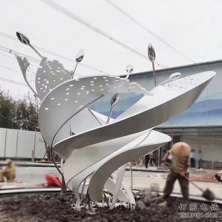 樹葉雕塑優選，陸地擺件，不銹鋼樹葉雕塑制作廠家