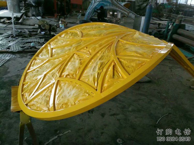 樹葉雕塑承接，街道標識，彩繪烤漆樹葉雕塑廠家