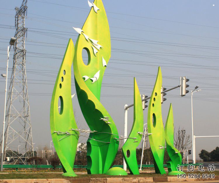 樹(shù)葉雕塑觀賞型，小區(qū)雕塑，園林烤漆樹(shù)葉雕塑優(yōu)價(jià)