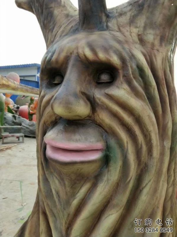 仿真樹(shù)雕塑加工，室外軟裝，玻璃鋼仿真樹(shù)雕塑定制