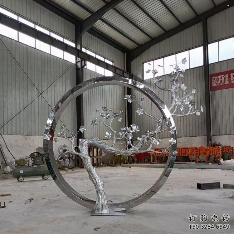 梅花樹雕塑生產商，城市雕塑，不銹鋼梅花樹雕塑常用