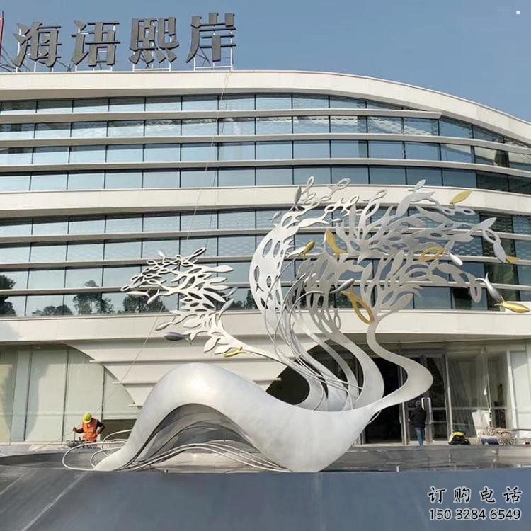 鏤空樹雕塑常用，街道標(biāo)識，不銹鋼樹雕塑常用