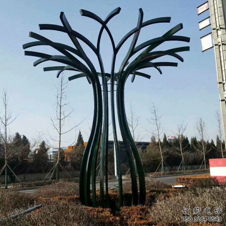 大型樹(shù)干雕塑選用，街道標(biāo)識(shí)，不銹鋼樹(shù)干雕塑常用