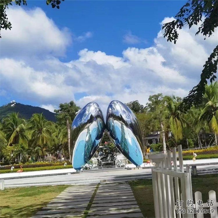 四葉草雕塑廠家，景區案例，不銹鋼四葉草雕塑常用