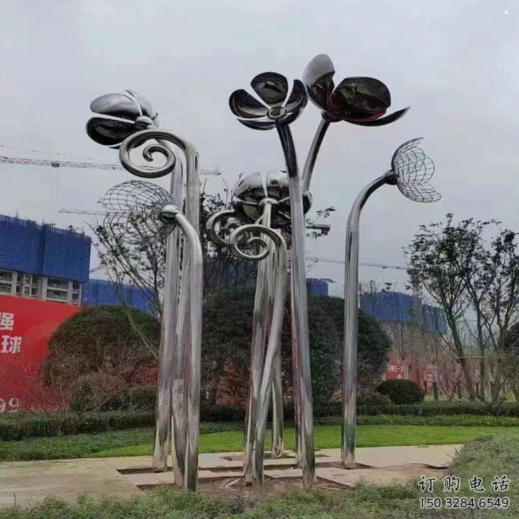 四葉草雕塑標(biāo)準(zhǔn)，陸地?cái)[件，不銹鋼四葉草雕塑定制