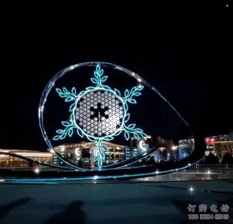 雪花雕塑廠家，燈光雕塑，不銹鋼雪花雕塑優選