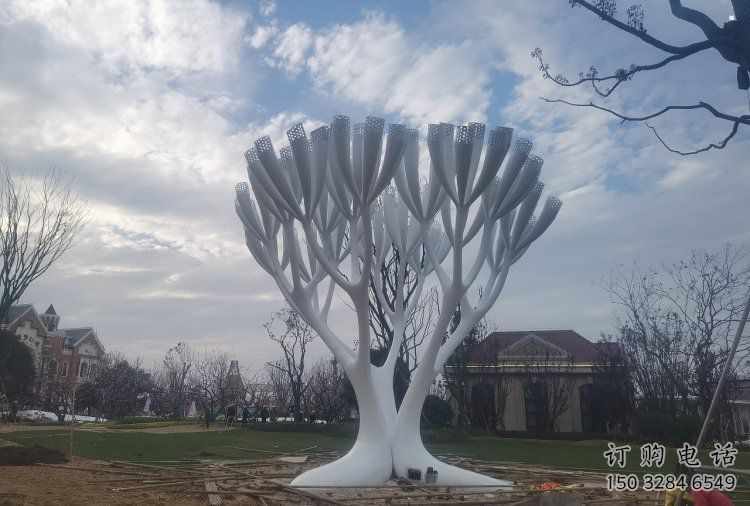 發財樹雕塑，地標擺件，不銹鋼發財樹雕塑選用