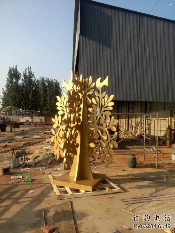 發(fā)財(cái)樹(shù)雕塑精選，透雕系列，不銹鋼發(fā)財(cái)樹(shù)雕塑提供