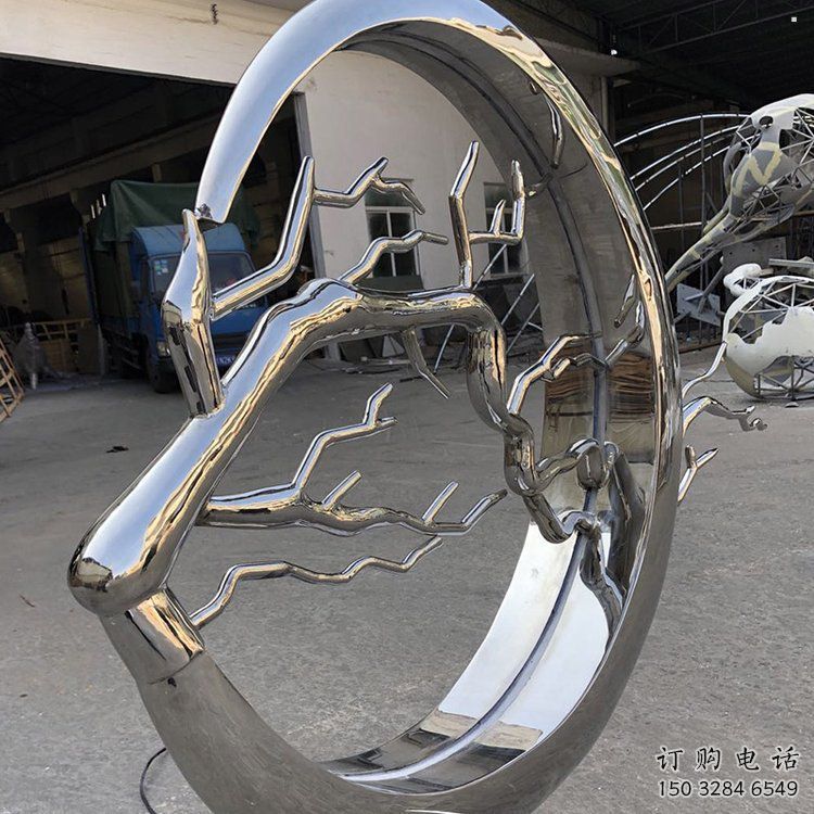 圓環樹雕塑精選，美陳雕塑，不銹鋼圓環樹雕塑通用