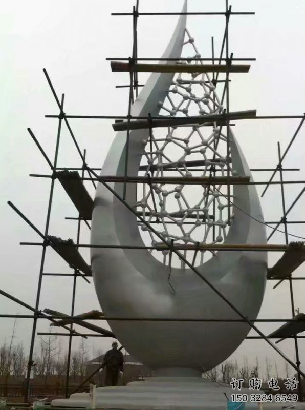 水滴雕塑生產，景區案例，景觀不銹鋼水滴雕塑優選