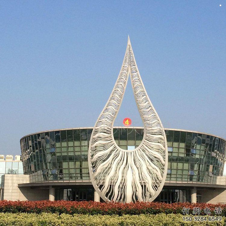 景觀水滴雕塑，鏡面景觀雕塑，抽象工藝