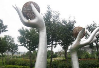 雙手雕塑精選，陸地擺件，各類不銹鋼雙手雕塑廠家