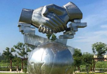 握手雕塑提供，室外雕塑，不銹鋼握手雕塑指用廠家