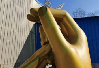 握手雕塑精選，街景小品，不銹鋼握手雕塑指用廠家