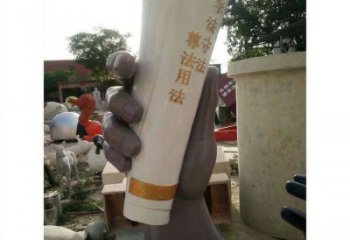 手卷雕塑異型廠家，城市裝飾，玻璃鋼手卷雕塑定做