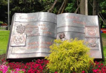 銅書本雕塑選用，景區(qū)案例，銅書本雕塑廠家通用