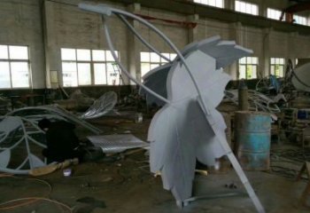 楓葉雕塑承接，鍛造工藝，不銹鋼楓葉雕塑訂做