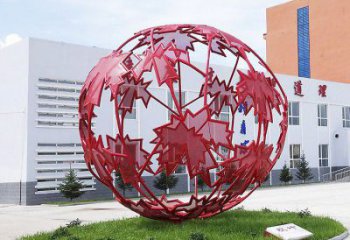 楓葉雕塑精選，陸地擺件，公園烤漆楓葉雕塑廠家