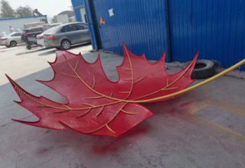 鏤空楓葉雕塑制造，白鋼構件，鐵藝楓葉雕塑廠家提供