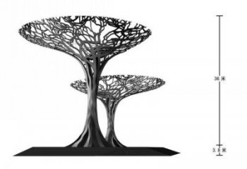 遮陽樹雕塑制造商，酒店擺件，不銹鋼遮陽樹雕塑定制