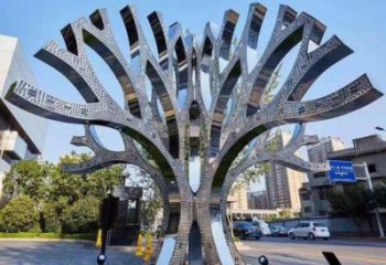 遮陽樹雕塑通用，街道標識，不銹鋼鏤空遮陽樹雕塑承接