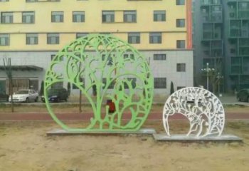 鏤空樹雕塑選定，美陳雕塑，現(xiàn)代鏤空剪紙樹雕塑優(yōu)選