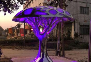 燈光樹雕塑精品，景觀雕塑，不銹鋼燈光蘑菇樹雕塑生產(chǎn)商