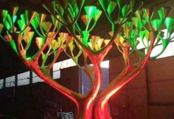 燈光樹雕塑優價,村標概念,燈光蘑菇樹雕塑廠家精品