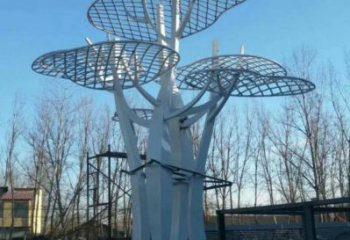 蘑菇樹雕塑生產,公園雕塑,鏤空蘑菇樹雕塑標準廠家