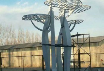 蘑菇樹雕塑制造,美陳雕塑,抽象鏤空蘑菇樹雕塑定價