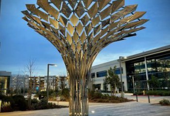 傘樹雕塑制作選用，景區案例，植物景觀雕塑制造商