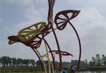 芭蕉葉雕塑常用，景觀概念，不銹鋼芭蕉葉雕塑生產