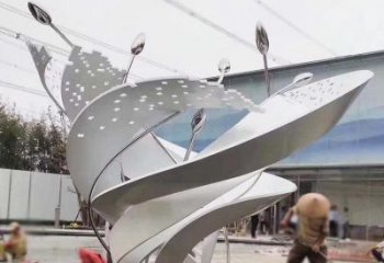 樹葉雕塑優選，陸地擺件，不銹鋼樹葉雕塑制作廠家