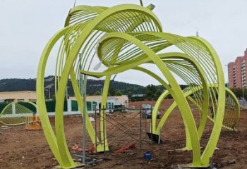 大型樹葉雕塑制造，透雕系列，烤漆樹葉雕塑承接